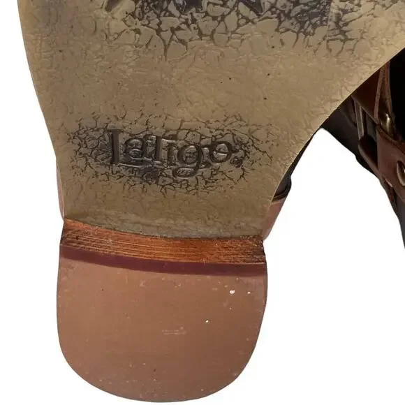 Latigo Women's Thistle Leather Boots Lace Up Harness Buckle Brown Size 7M - Picture 13 of 16